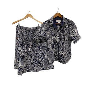 California Design By Dorothy Samuel Vintage 2 Piece Outfit Set Womens M Boho